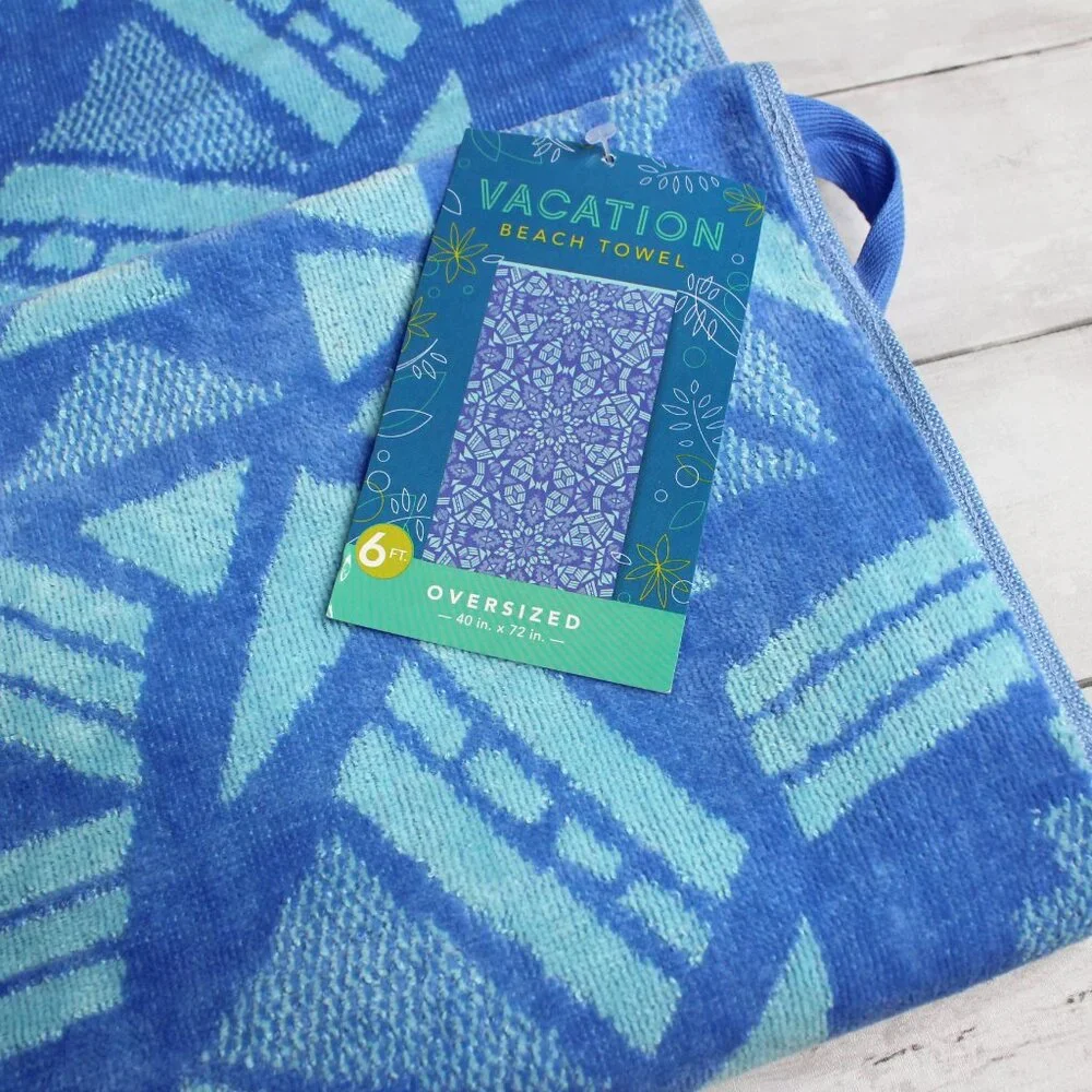 Plush Oversized Beach Towel 100% Cotton 40 x 72 Oeko-Tex